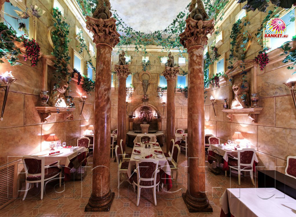 Ресторан Порту Атриум — Зал в стиле Португальского замка, фото банкетного зала