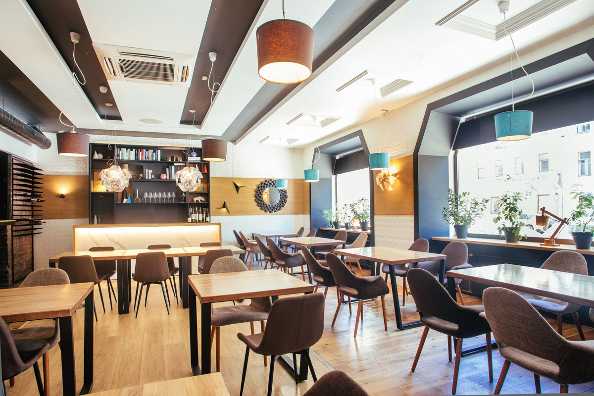 Кафе Абажур / Abajour — Основной зал, фото банкетного зала