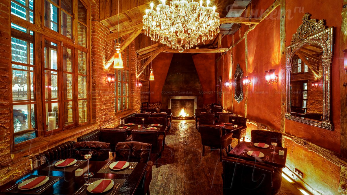 Ресторан Бочка — Каминный зал, фото банкетного зала