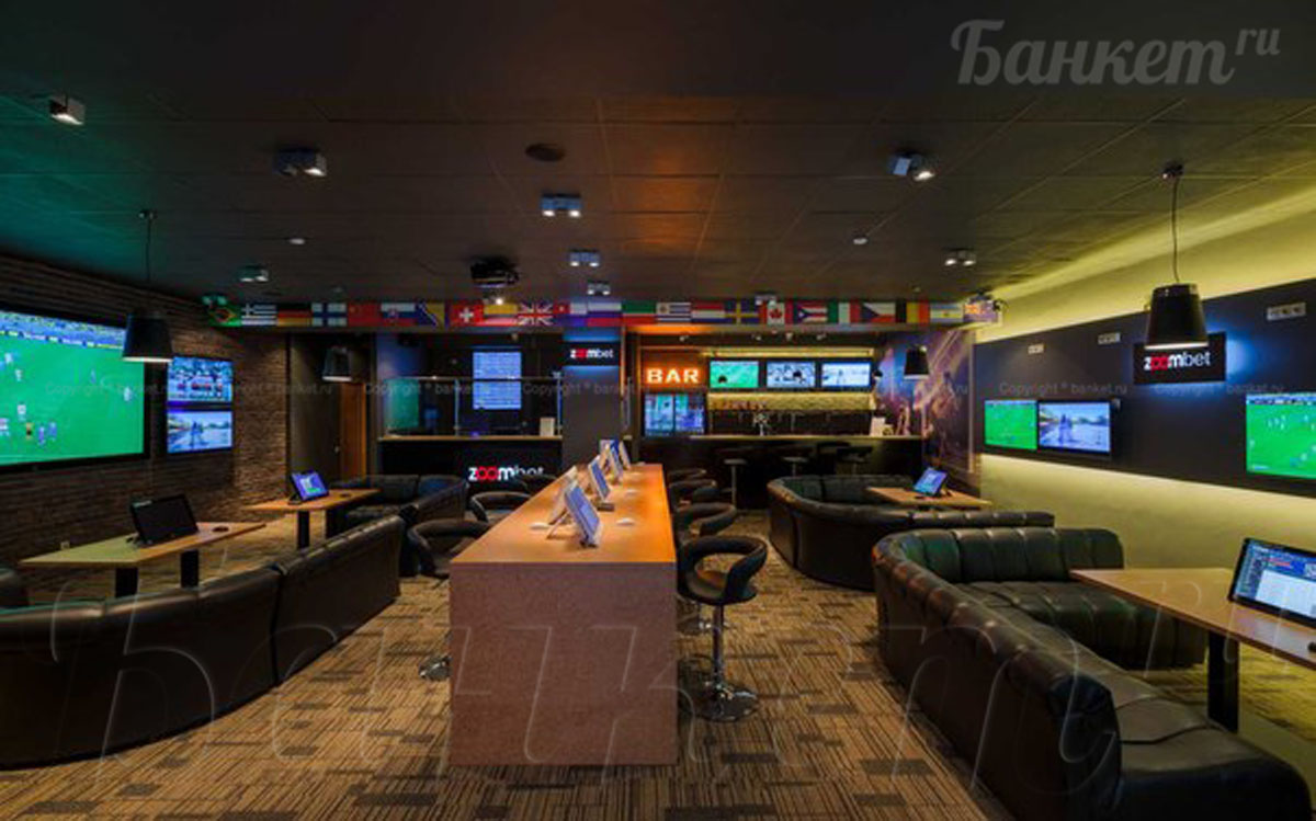 Спорт-бар Zoombet — Основной зал, фото банкетного зала