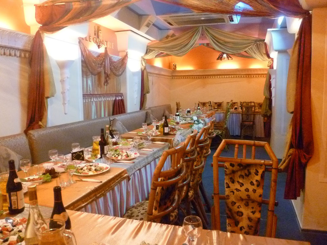 Cleopatra — Основной зал, фото банкетного зала