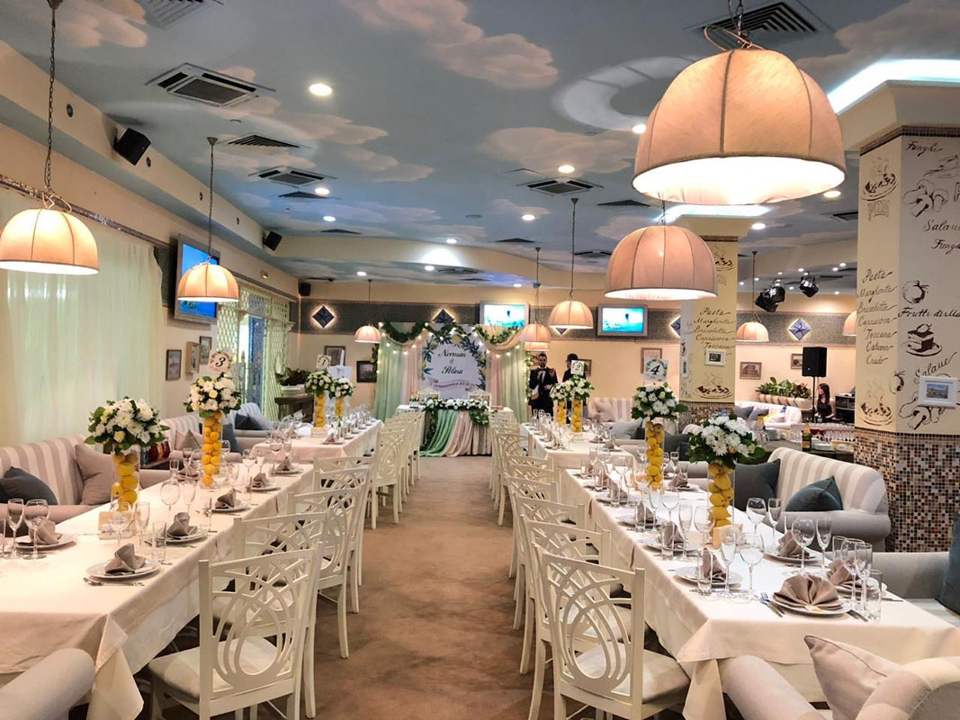 Итальянский ресторан Иль Канто — Основной зал, фото банкетного зала