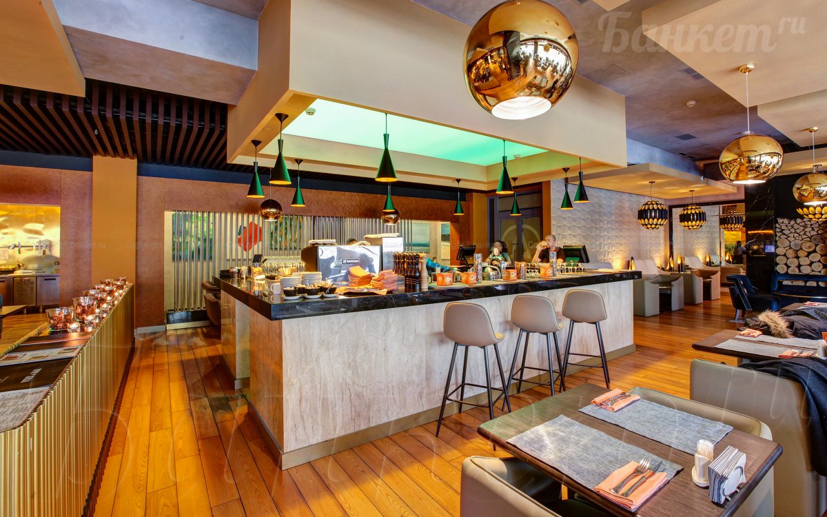 Зал один, лауж зона, зона с камином, бар — фото 24