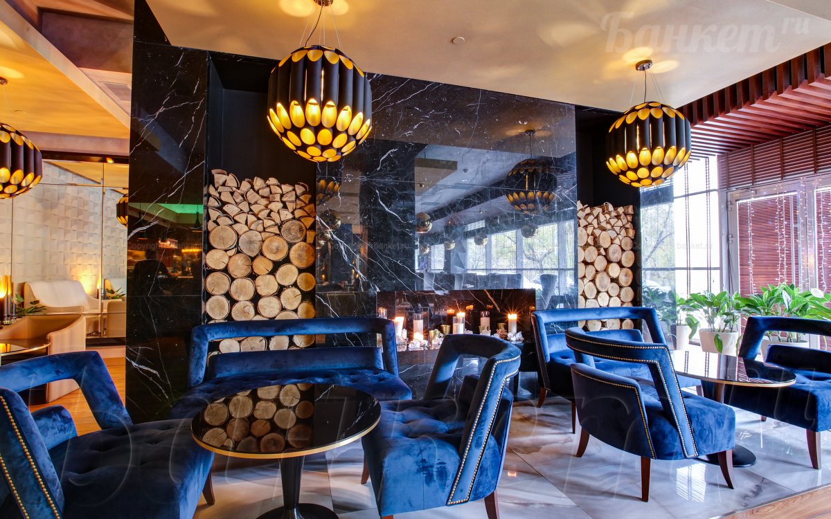 Зал один, лауж зона, зона с камином, бар — фото 31