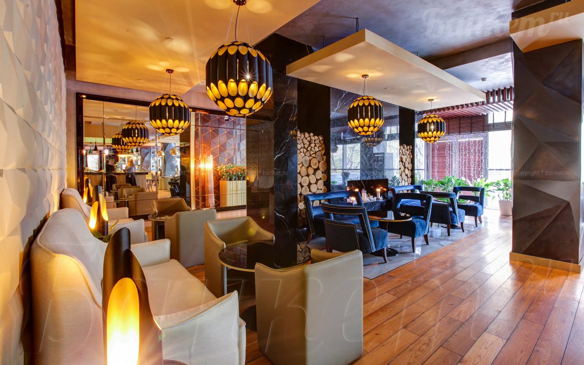 Зал один, лауж зона, зона с камином, бар — фото 33