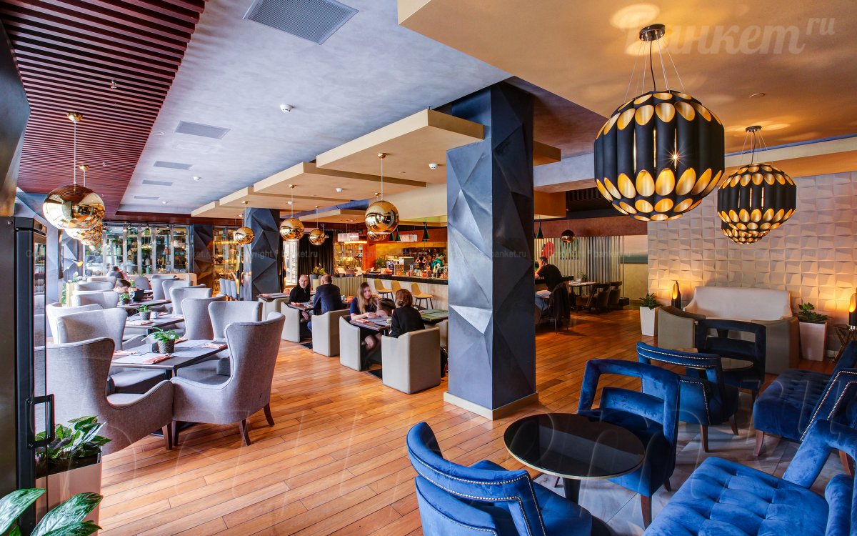 Зал один, лауж зона, зона с камином, бар — фото 34