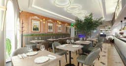 Зал с открытой кухней