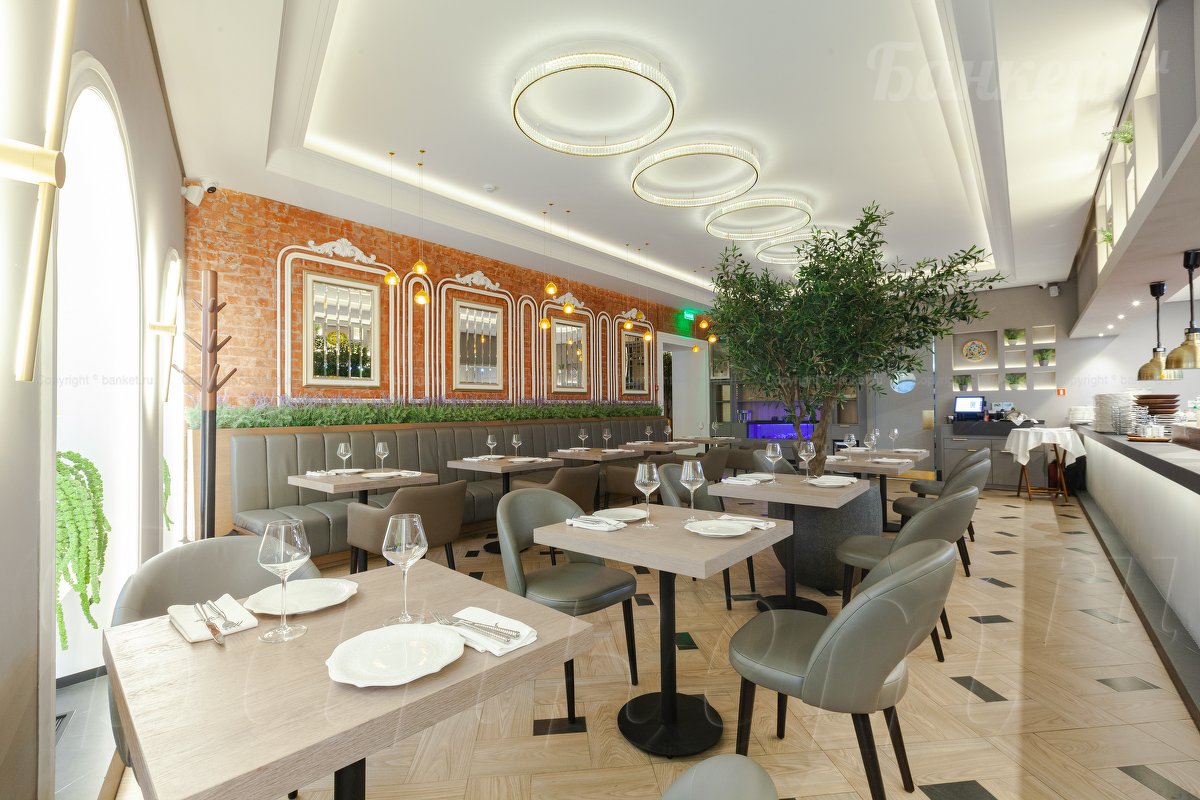 Зал с открытой кухней