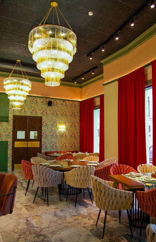 Valentino — 1-й малый зал с открытой кухней, фото банкетного зала