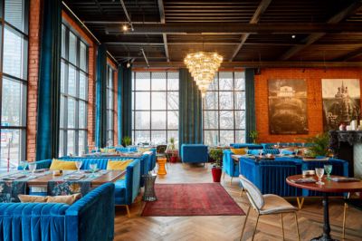 Mansard restaurant and hall